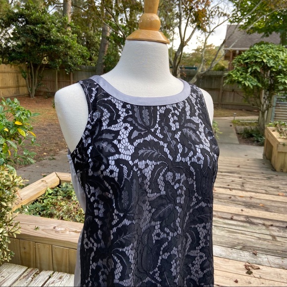 Grey and Black Lace front blouse  NWT - Picture 6 of 8